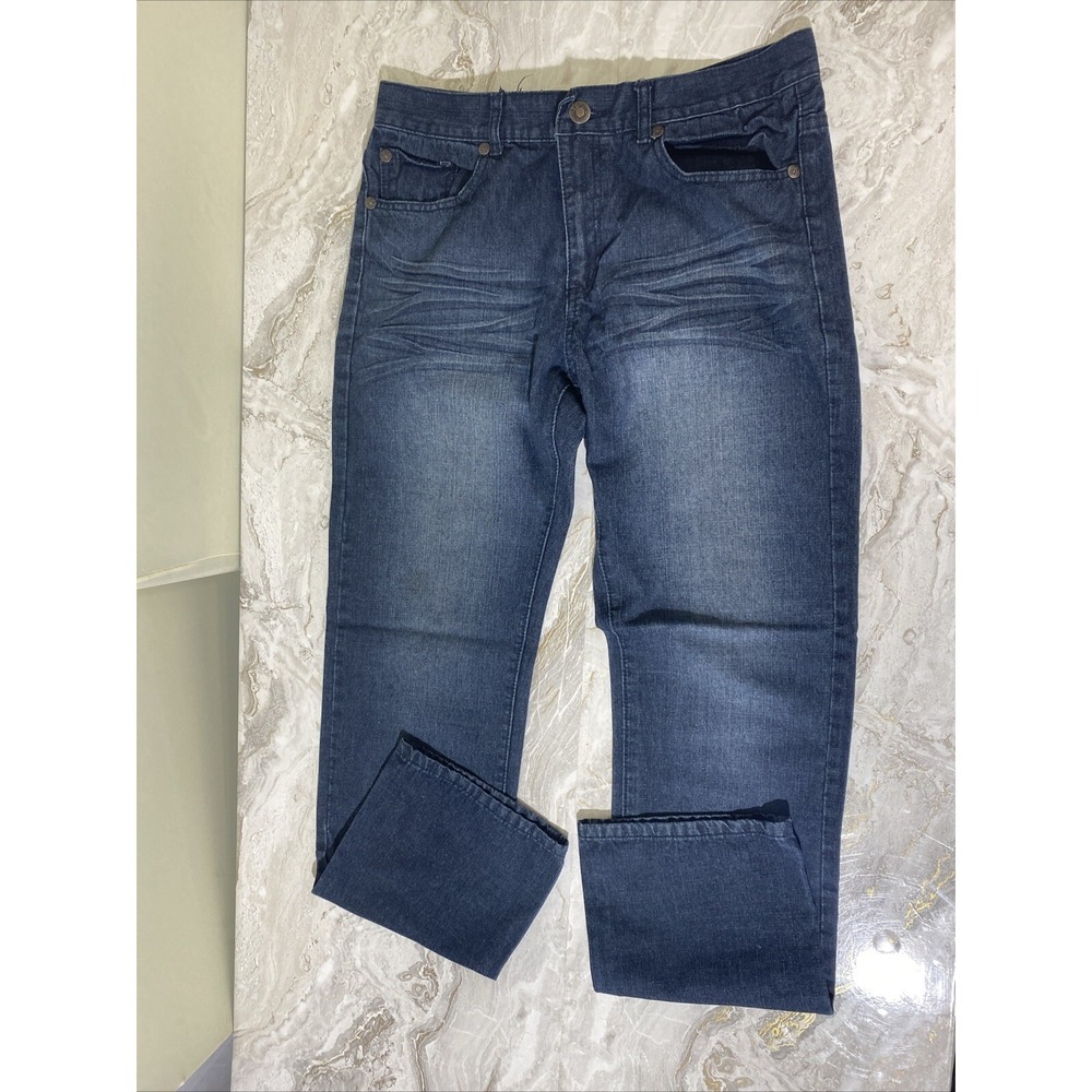 Brooklyn‎ Xpress Jeans Mens 34x34 Blue Dark Wash Cotton Loose Fit Denim